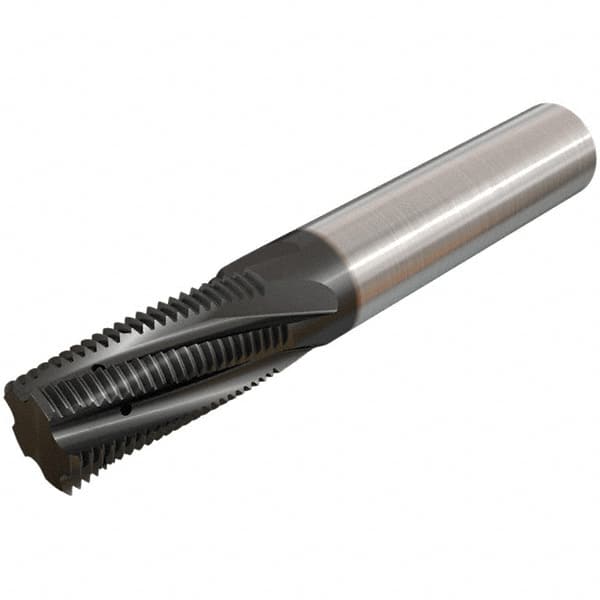 Iscar - M10x1.50 ISO, 0.3071" Cutting Diam, 3 Flute, Solid Carbide Helical Flute Thread Mill - Internal Thread, 17mm LOC, 64mm OAL, 8mm Shank Diam - Benchmark Tooling