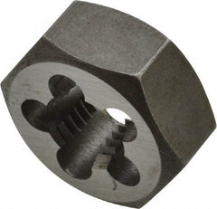 Interstate - 1/2-16 UNS Thread, 1-1/16" Hex, Right Hand Thread, Hex Rethreading Die - Carbon Steel, 1/2" Thick - Exact Industrial Supply