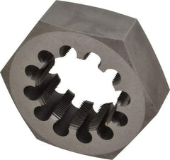 Interstate - 2-5/8 - 12 UNS Thread, 4-1/2" Hex, Right Hand Thread, Hex Rethreading Die - Carbon Steel, 1-5/8" Thick - Exact Industrial Supply