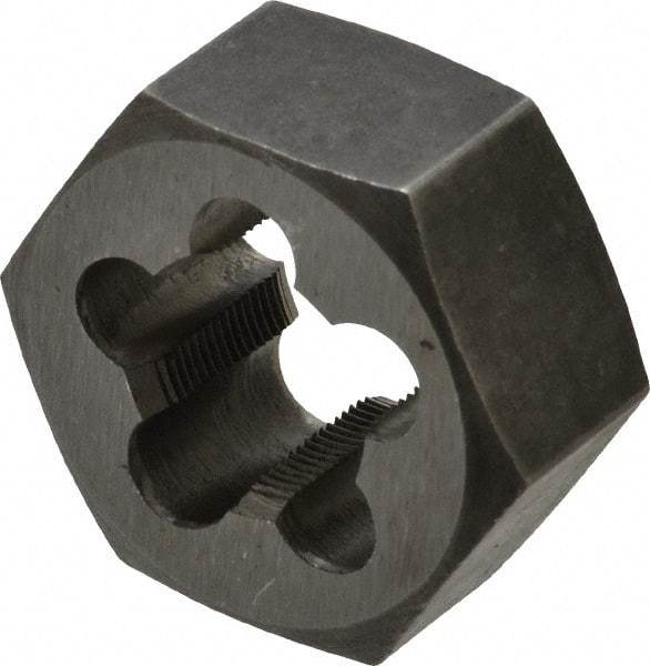 Interstate - 5/8-32 UNS Thread, 1-1/4" Hex, Right Hand Thread, Hex Rethreading Die - Carbon Steel, 5/8" Thick - Exact Industrial Supply