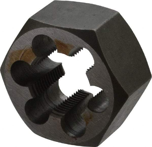 Interstate - 7/8-18 UNS Thread, 1-5/8" Hex, Right Hand Thread, Hex Rethreading Die - Carbon Steel, 7/8" Thick - Exact Industrial Supply