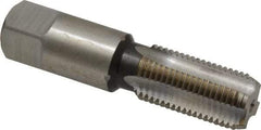 Interstate - 1/4-19" BSPP, 4 Flutes, Plug Chamfer, Bright Finish, High Speed Steel British Standard Pipe Tap - 0.5625" Shank Diam, 0.421" Square Size, 2-7/16" Overall Length - Exact Industrial Supply