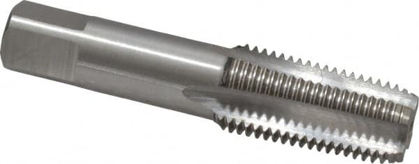 Interstate - 1/4-19" BSPT, 4 Flutes, Bottoming Chamfer, Bright Finish, High Speed Steel British Standard Pipe Tap - 0.5625" Shank Diam, 0.421" Square Size, 2-7/16" Overall Length - Exact Industrial Supply