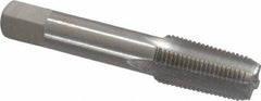 Interstate - 1/8-28" BSPT, 4 Flutes, Bottoming Chamfer, Bright Finish, High Speed Steel British Standard Pipe Tap - 0.4375" Shank Diam, 0.328" Square Size, 2-1/8" Overall Length - Exact Industrial Supply