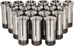 Lyndex - 18 Piece, 1/16" to 1-1/8" Capacity, 5C Round Collet Set - Increments of 1/16 Inch - Exact Industrial Supply