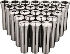Lyndex - 25 Piece, 1/8" to 7/8" Capacity, R8 Collet Set - Increments of 1/32 Inch - Exact Industrial Supply
