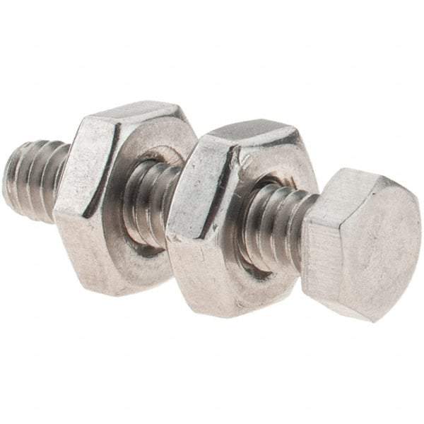 De-Sta-Co - 8-32 Stainless Steel Hex Head Tip Clamp Spindle Assembly - 19.05mm Thread Length, 21.84mm OAL, 1/4" Tip Surface Diam, Use with Toggle Clamps - Benchmark Tooling