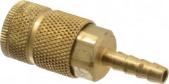 Coilhose Pneumatics - Hose Barb Tru-Flate Automotive Pneumatic Hose Coupler - Brass, 1/4" Body Diam, 1/4" Hose ID - Benchmark Tooling