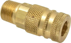Coilhose Pneumatics - 3/8 Male NPT Industrial Pneumatic Hose Coupler - Brass, 1/4" Body Diam - Benchmark Tooling