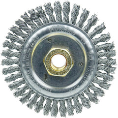 4 1/2″ Root Pass Brush-0.020″ Steel Wire 5/8-11 Dbl-H x Nut - Dually Weld Cleaning Brush - Benchmark Tooling