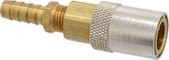 Coilhose Pneumatics - Hose Barb Non-Valved Moldflow Pneumatic Hose Straight Coupler - Brass, 3/8" Body Diam, 3/8" Hose ID - Benchmark Tooling