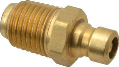 Coilhose Pneumatics - 1/4-18" NPT, 1/4" Body Diam, Coolant & Fluid Line Male Connectors - Brass - Benchmark Tooling