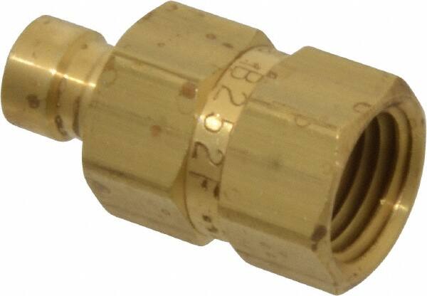 Coilhose Pneumatics - 1/4-18" NPT, 1/4" Body Diam, Coolant & Fluid Line Female Connectors - Brass - Benchmark Tooling