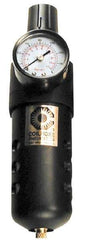 Coilhose Pneumatics - 3/8" NPT Port Compact 1 Piece Filter/Regulator FRL Unit - Zinc Bowl, 65 SCFM, 250 Max psi, 8" High, Manual Drain - Benchmark Tooling