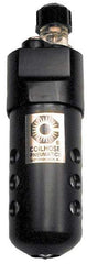 Coilhose Pneumatics - 3/8 NPT Port, 250 Max psi, Compact Lubricator - Metal Bowl, Cast Aluminum Body, 23 CFM, 250°F Max, 2" Wide x 6-1/2" High - Benchmark Tooling