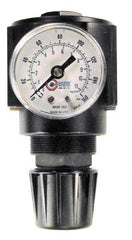 Coilhose Pneumatics - 1/2 NPT Port, 120 CFM, Cast Aluminum Standard Regulator - 0 to 60 psi Range, 250 Max psi Supply Pressure, 1/4" Gauge Port Thread, 2-3/4" Wide x 5-1/2" High - Benchmark Tooling