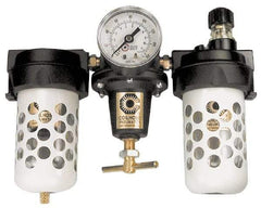 Coilhose Pneumatics - 3/8" NPT Port Heavy Duty 3 Piece Filter-Regulator-Lubricator FRL Unit - Polycarbonate Bowl, 125 Max psi, 6.875" High - Benchmark Tooling