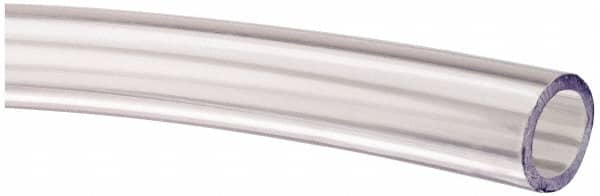 Made in USA - 1/2" ID x 11/16" OD, 3/32" Wall Thickness, Cut to Length (100' Standard Length) PVC Tube - Clear, 40 Max psi, 68 Shore A Hardness - Benchmark Tooling