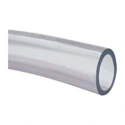 Made in USA - 1-1/4" ID x 1-5/8" OD, 3/16" Wall Thickness, Cut to Length (50' Standard Length) PVC Tube - Clear, 31 Max psi, 68 Shore A Hardness - Benchmark Tooling