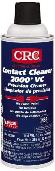 CRC - 13 Ounce Aerosol Contact Cleaner - 30,800 Volt Dielectric Strength, Nonflammable, Food Grade, Plastic Safe - Benchmark Tooling