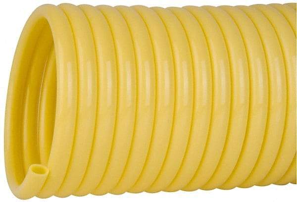 Coilhose Pneumatics - 1/4" ID, 100' Long, Yellow Nylon Coiled & Self Storing Hose - 185 Max psi, No Fittings - Benchmark Tooling