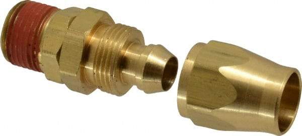 Coilhose Pneumatics - 3/8 NPT, Brass Reusable Hose Male Swivel Fitting - 3/8" Hose ID x 9/16" Hose OD - Benchmark Tooling