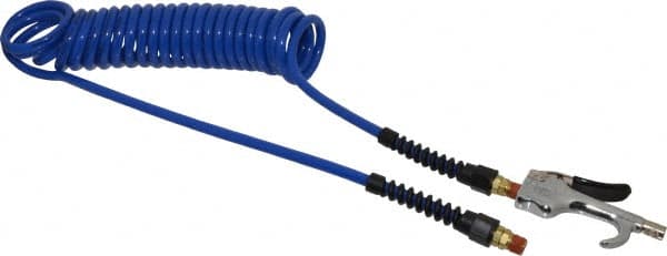 Coilhose Pneumatics - 1/4" ID Thumb Lever Air Gun Assembly - 15' Long Polyurethane Hose - Benchmark Tooling