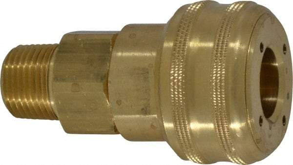 Coilhose Pneumatics - 3/8 Male NPT Industrial Pneumatic Hose Coupler - Brass, 3/8" Body Diam - Benchmark Tooling