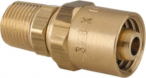 Dixon Valve & Coupling - 3/8 NPTF, Reusable Hose Male Fitting - 3/8" Hose ID x 11/16" Hose OD - Benchmark Tooling