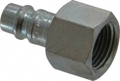 Coilhose Pneumatics - 3/8 Female NPT European High Flow Pneumatic Hose Connector - Plated Steel, 1/4" Body Diam - Benchmark Tooling