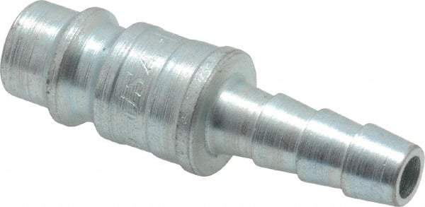 Coilhose Pneumatics - Hose Barb European High Flow Pneumatic Hose Connector - Plated Steel, 1/4" Body Diam, 1/4" Hose ID - Benchmark Tooling