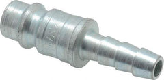 Coilhose Pneumatics - Hose Barb European High Flow Pneumatic Hose Connector - Plated Steel, 1/4" Body Diam, 1/4" Hose ID - Benchmark Tooling