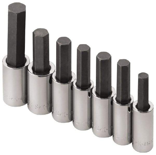 SK - 1/2" Drive Hex Bit Socket Extension Set - 7 Pieces - Benchmark Tooling