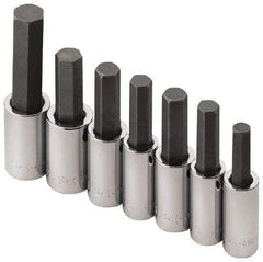 SK - 7 Piece 1/2" Drive Inch Hex Bit Socket Set - 5/16 to 3/4" Hex - Benchmark Tooling