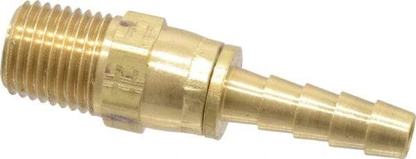 Dixon Valve & Coupling - 1/4 NPTF Thread Hose Barb x Male Swivel NPT Connector - 1/4" ID Hose, Brass - Benchmark Tooling