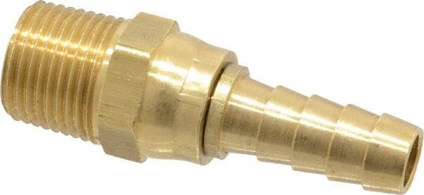 Dixon Valve & Coupling - 3/8 NPTF Thread Hose Barb x Male Swivel NPT Connector - 3/8" ID Hose, Brass - Benchmark Tooling