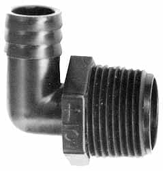 NewAge Industries - 3/8" Barb, 1/2 NPT, Multiple Barbed Tube Elbow - Polyethylene, Male - Benchmark Tooling