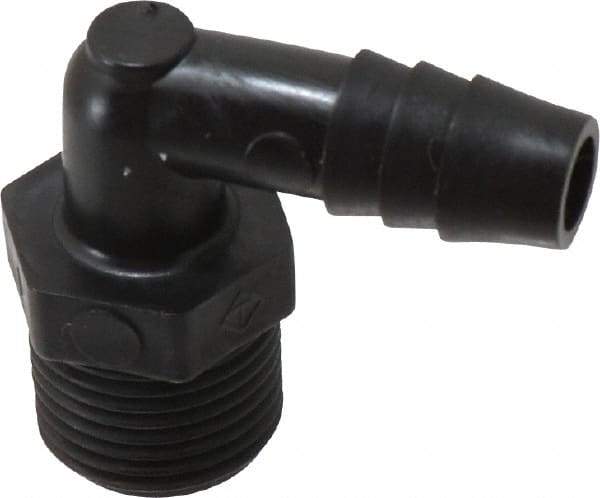 NewAge Industries - 3/8" Barb, 3/8 NPT, Multiple Barbed Tube Elbow - Polyethylene, Male - Benchmark Tooling