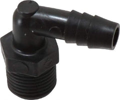 NewAge Industries - 3/8" Barb, 3/8 NPT, Multiple Barbed Tube Elbow - Polyethylene, Male - Benchmark Tooling