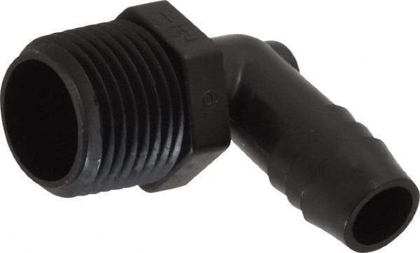 NewAge Industries - 1/2" Barb, 1/2 NPT, Multiple Barbed Tube Elbow - Polyethylene, Male - Benchmark Tooling