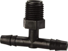 NewAge Industries - 1/4" Barb, 1/4 NPT, Multiple Barbed Tube Tee - Polyethylene, Male - Benchmark Tooling
