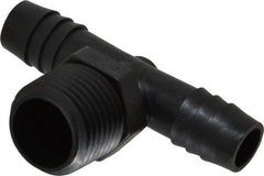NewAge Industries - 1/2" Barb, 1/2 NPT, Multiple Barbed Tube Tee - Polyethylene, Male - Benchmark Tooling