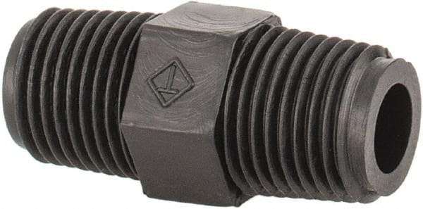 NewAge Industries - Polyethylene Threaded Tube Hex Nipple - 1/8" ID x 1/8" OD - Benchmark Tooling