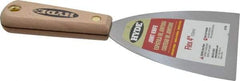 Hyde Tools - 4" Wide Steel Putty Knife - Flexible, Hardwood Handle, 7-3/4" OAL - Benchmark Tooling