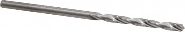 Hertel - #45 118° Solid Carbide Jobber Drill - Bright Finish, Right Hand Cut, Spiral Flute, Straight Shank, 1-3/4" OAL, Standard Point - Benchmark Tooling
