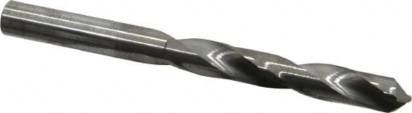 Hertel - Letter U 118° Solid Carbide Jobber Drill - Bright Finish, Right Hand Cut, Spiral Flute, Straight Shank, 4-1/4" OAL, Standard Point - Benchmark Tooling