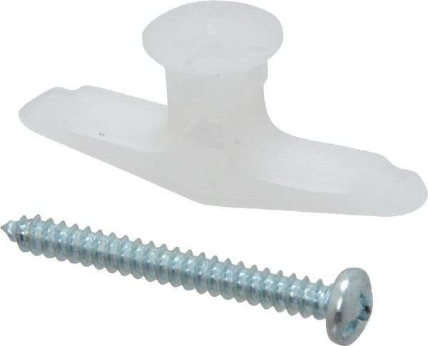 Toggler - #6 to 14 Screw, 5/16" Diam, 1-1/4" Long, 3/8 to 1/2" Thick, Plastic Toggle Drywall & Hollow Wall Anchor - 5/16" Drill, Plastic, Use in Drywall - Benchmark Tooling