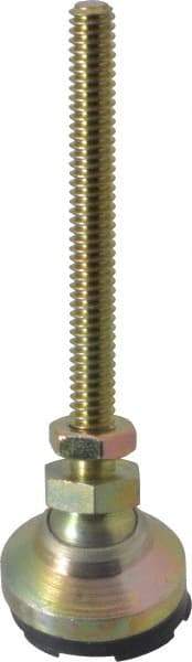 Gibraltar - 1/4-20 Bolt Thread, Studded Pivotal Stud Mount Leveling Pad & Mount - 1,000 Max Lb Capacity, 1" Base Diam - Benchmark Tooling