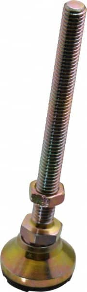 Gibraltar - 3/8-16 Bolt Thread, Studded Pivotal Stud Mount Leveling Pad & Mount - 3,750 Max Lb Capacity, 1-1/4" Base Diam - Benchmark Tooling