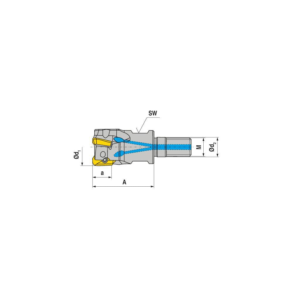 Indexable Square-Shoulder End Mill:  G211.40.R.06-11,  16.0000'' Shank Dia,  16.00 mm Modular Connection,  Modular Shank Uses  6,  Normal Pressure,  35.00 mm OAL